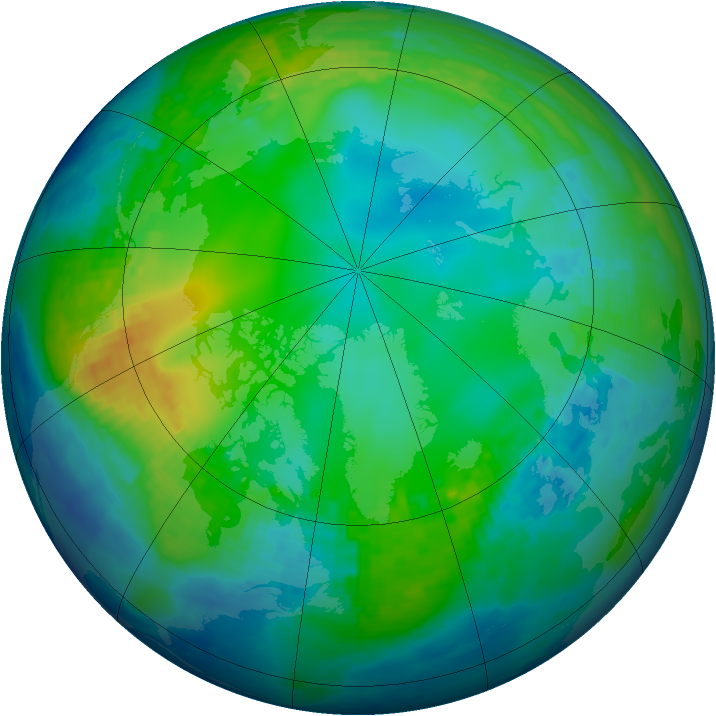 Arctic ozone map for 19 November 2003